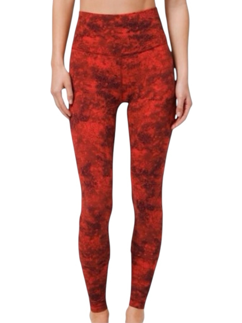 LULULEMON Wunder Under High Rise Leggings Size 6 Red Oasis Multi Lunar New Year